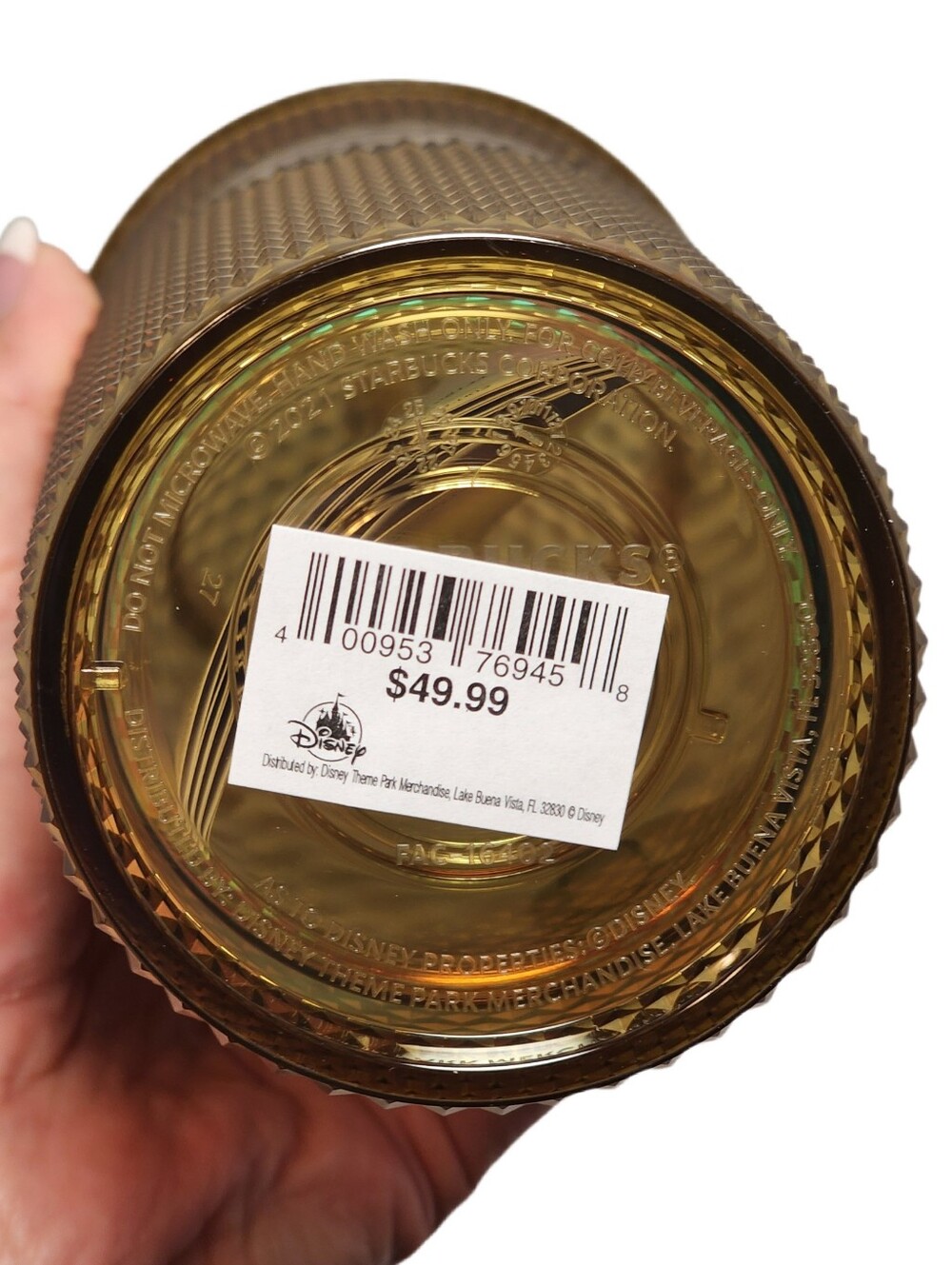 Disney Starbucks WDW 50th Anniversary GOLD Tumbler NWT - Picture 6 of 7